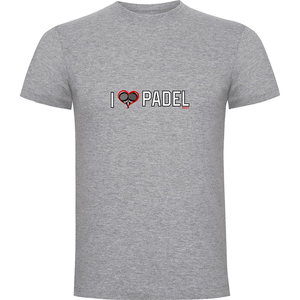 Kruskis I Love Padel Short Sleeve T-shirt Grau M Mann von Kruskis