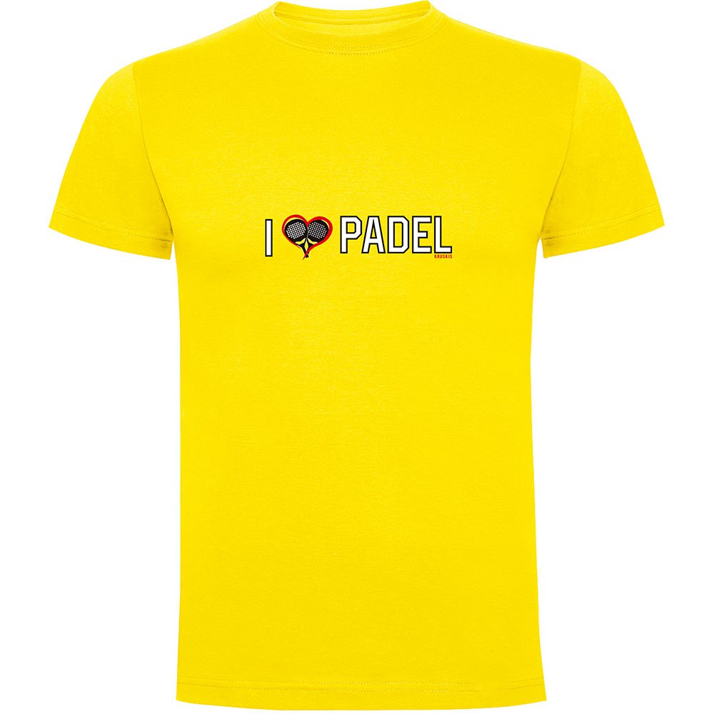 Kruskis I Love Padel Short Sleeve T-shirt Gelb M Mann von Kruskis