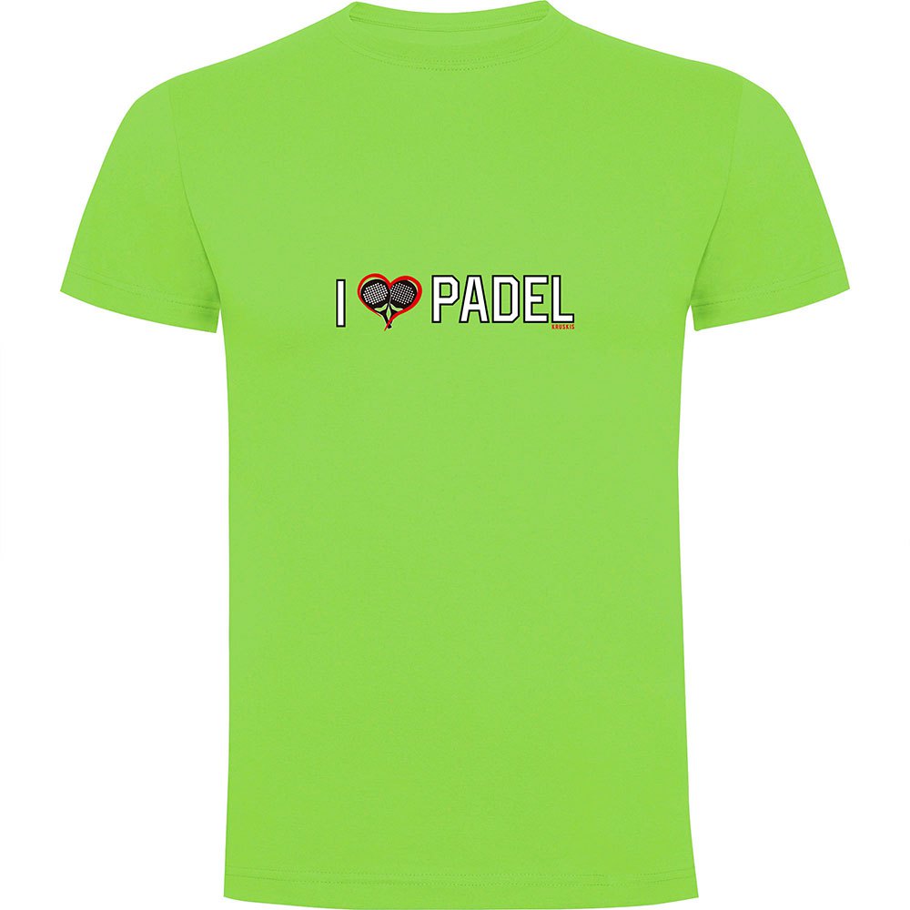 Kruskis I Love Padel Short Sleeve T-shirt Grün S Mann von Kruskis