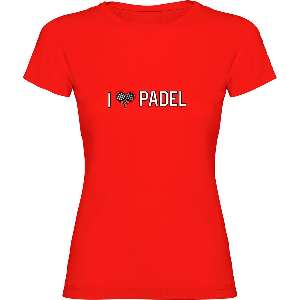 Kruskis I Love Padel Short Sleeve T-shirt Rot XL Frau von Kruskis