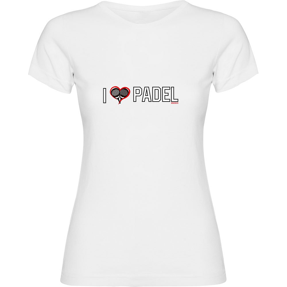 Kruskis I Love Padel Short Sleeve T-shirt Weiß XL Frau von Kruskis