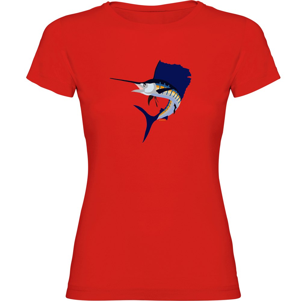 Kruskis Jumping Sailfish Short Sleeve T-shirt Rot L Frau von Kruskis
