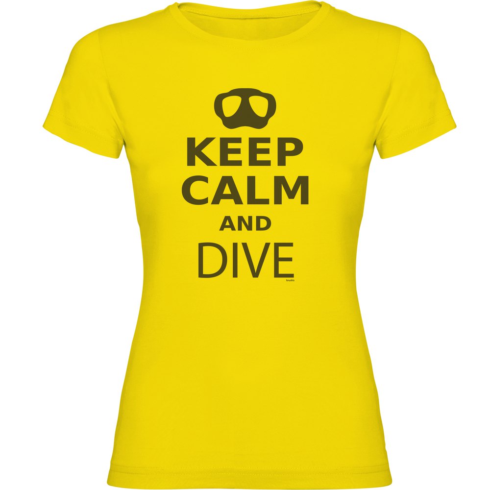 Kruskis Keep Calm And Dive Short Sleeve T-shirt Gelb 2XL Mann von Kruskis