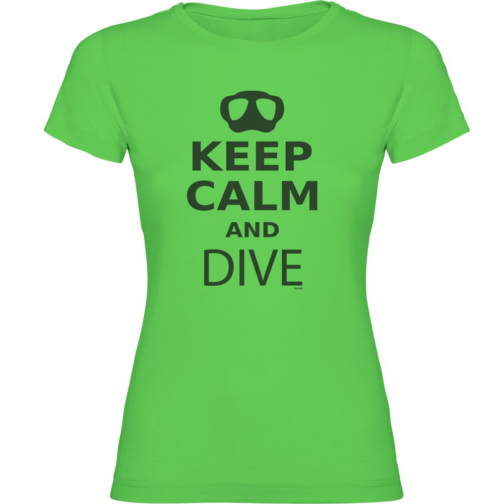Kruskis Keep Calm And Dive Short Sleeve T-shirt Grün 2XL Mann von Kruskis