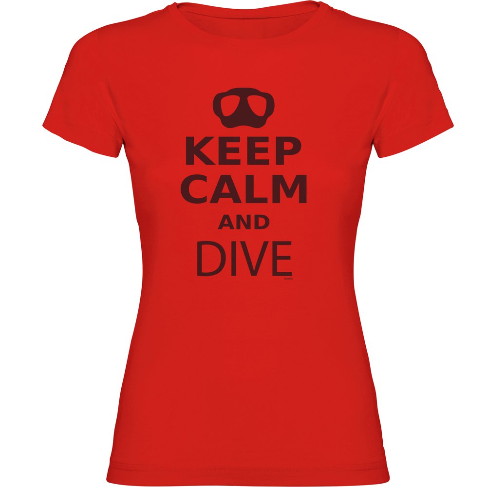 Kruskis Keep Calm And Dive Short Sleeve T-shirt Rot 2XL Mann von Kruskis