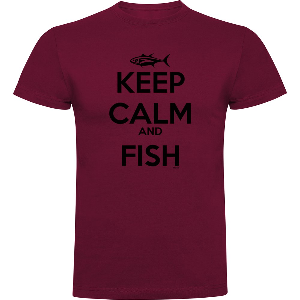 Kruskis Keep Calm And Fish Short Sleeve T-shirt Rot M Mann von Kruskis