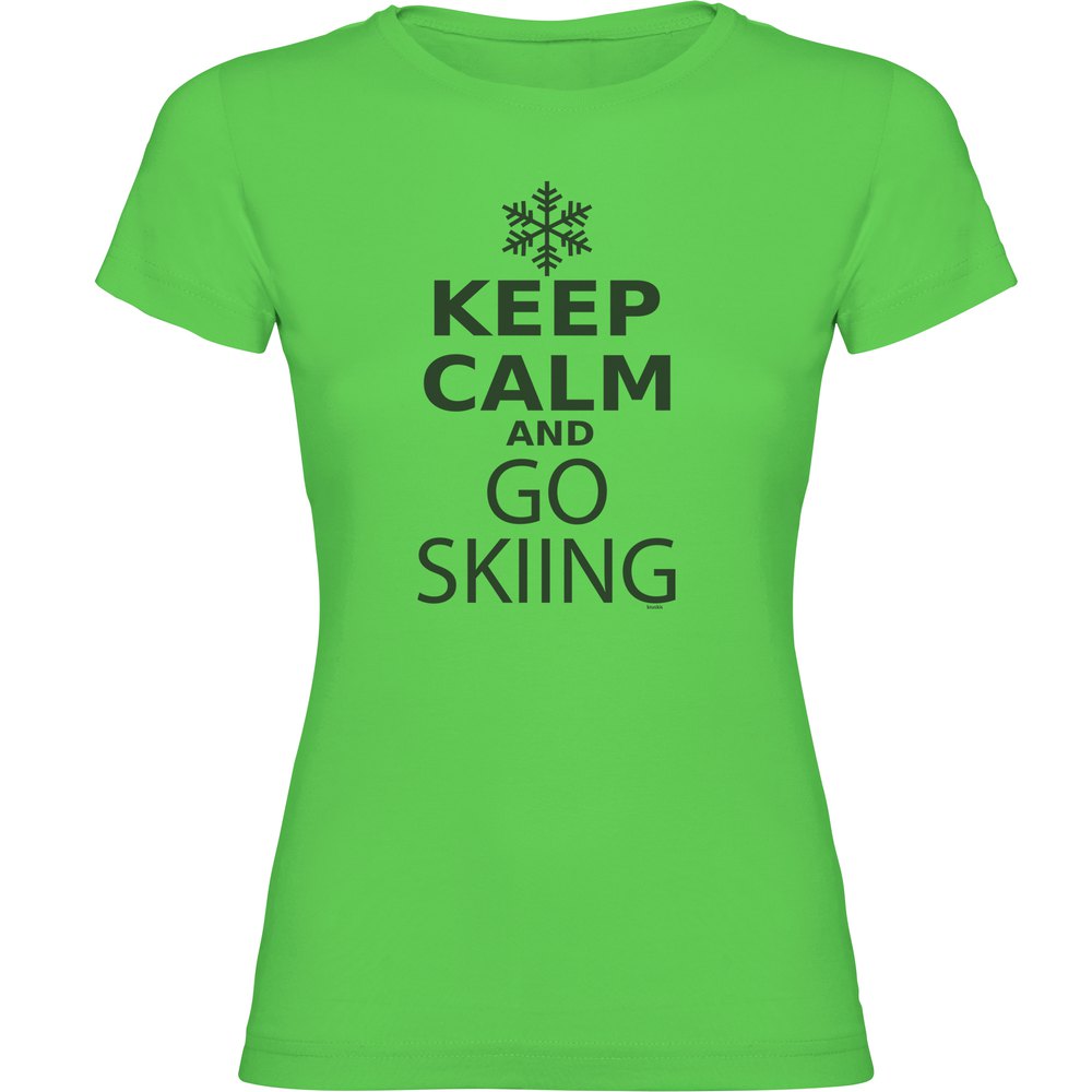 Kruskis Keep Calm And Go Skiing Short Sleeve T-shirt Grün 2XL Frau von Kruskis