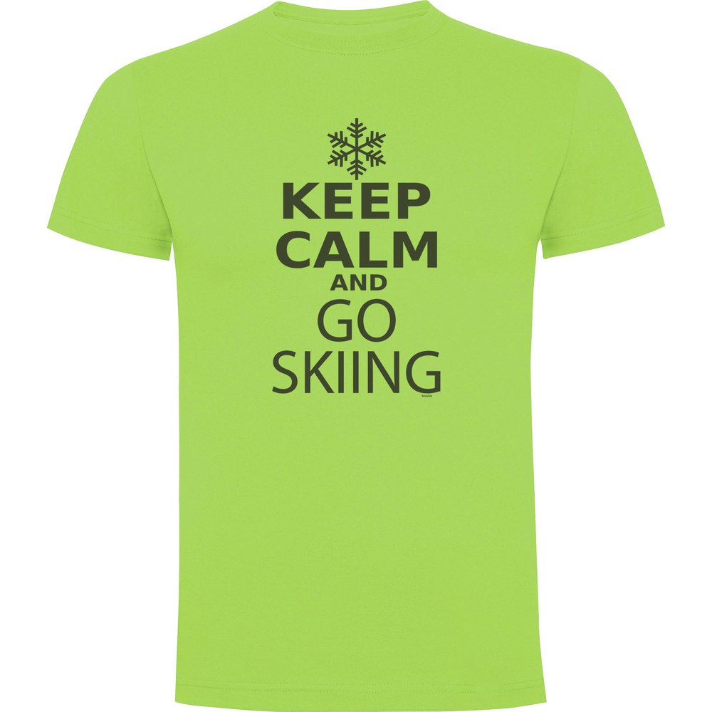 Kruskis Keep Calm And Go Skiing Short Sleeve T-shirt Grün 2XL Mann von Kruskis