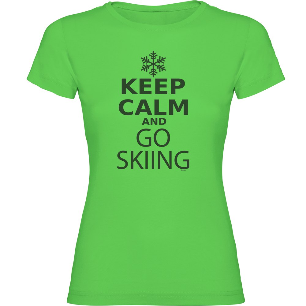 Kruskis Keep Calm And Go Skiing Short Sleeve T-shirt Grün M Frau von Kruskis