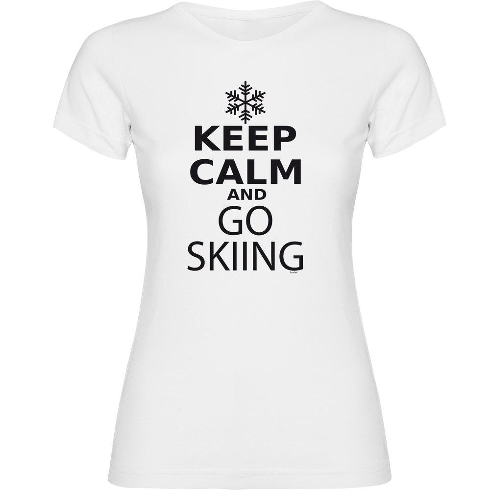 Kruskis Keep Calm And Go Skiing Short Sleeve T-shirt Weiß L Frau von Kruskis