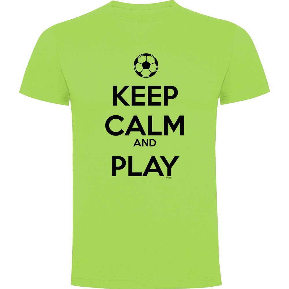 Kruskis Keep Calm And Play Football Short Sleeve T-shirt Grün XL Mann von Kruskis
