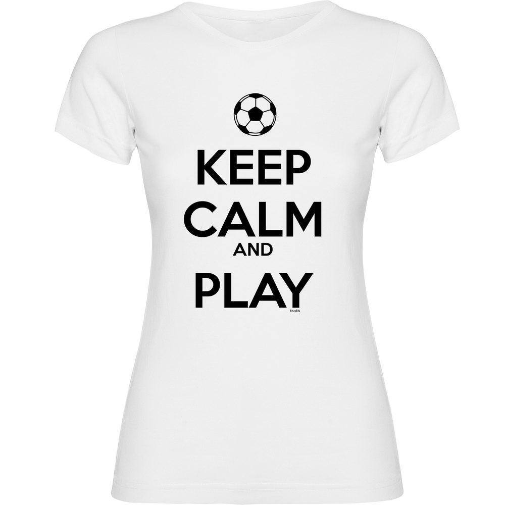 Kruskis Keep Calm And Play Football Short Sleeve T-shirt Weiß S Frau von Kruskis