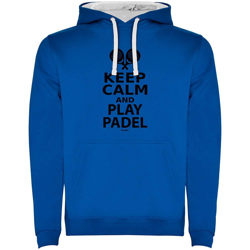 Kruskis Keep Calm And Play Padel Bicolor Hoodie Blau 2XL Mann von Kruskis