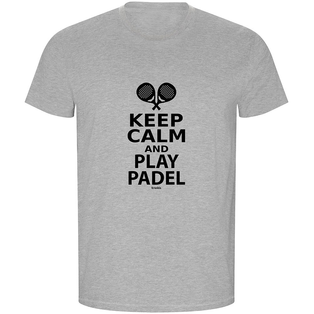 Kruskis Keep Calm And Play Padel Eco Short Sleeve T-shirt Grau 2XL Mann von Kruskis