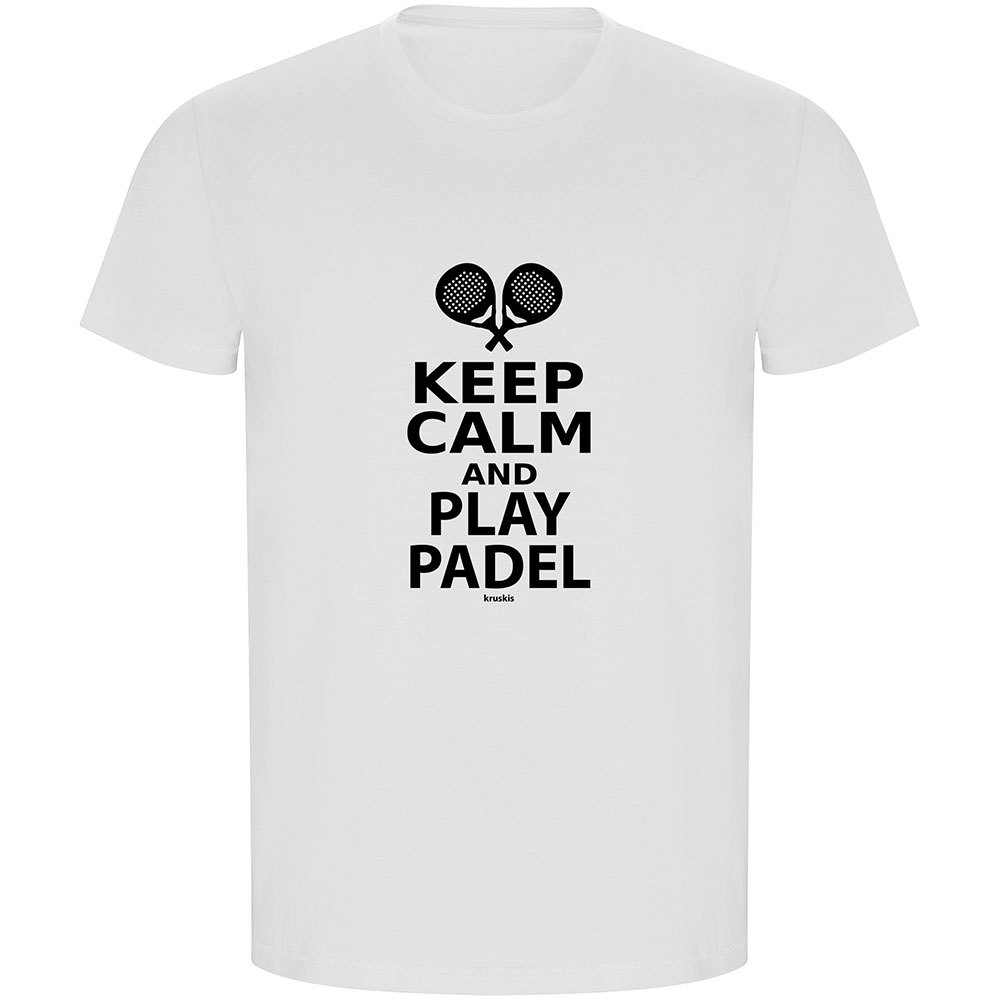 Kruskis Keep Calm And Play Padel Eco Short Sleeve T-shirt Weiß 3XL Mann von Kruskis