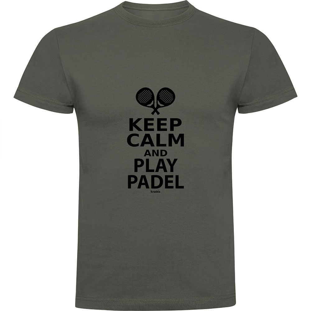 Kruskis Keep Calm And Play Padel Short Sleeve T-shirt Grün L Mann von Kruskis