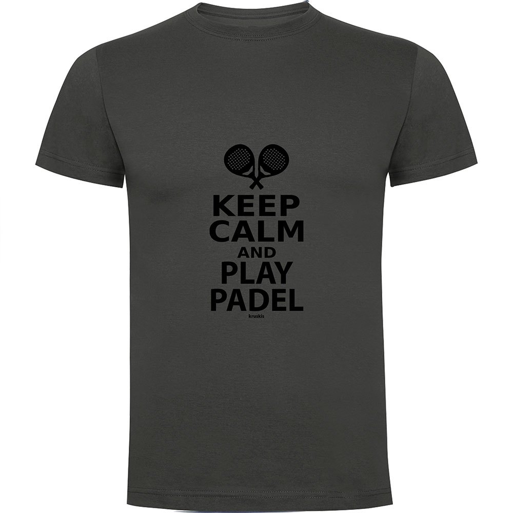 Kruskis Keep Calm And Play Padel Short Sleeve T-shirt Grau L Mann von Kruskis