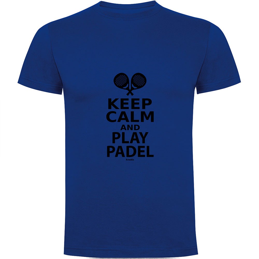 Kruskis Keep Calm And Play Padel Short Sleeve T-shirt Blau M Mann von Kruskis