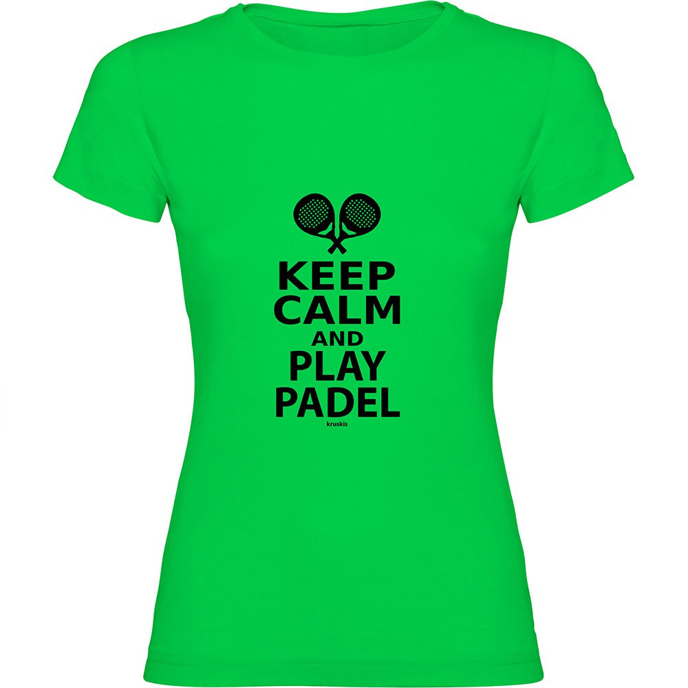 Kruskis Keep Calm And Play Padel Short Sleeve T-shirt Grün XL Frau von Kruskis