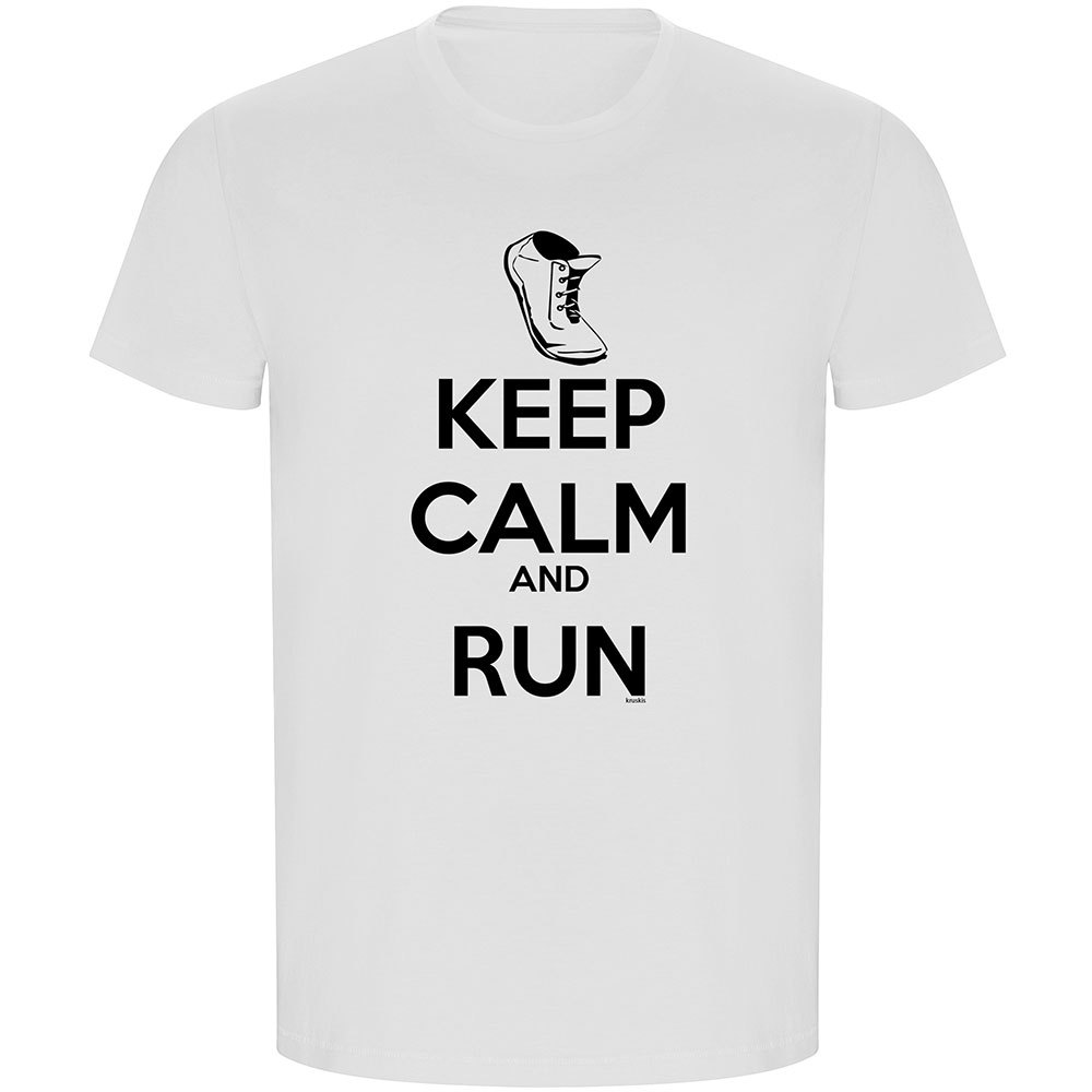 Kruskis Keep Calm And Run Eco Short Sleeve T-shirt Weiß 3XL Mann von Kruskis