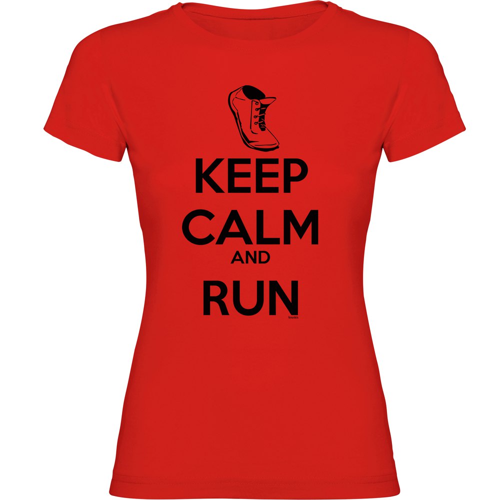 Kruskis Keep Calm And Run Short Sleeve T-shirt Rot L Frau von Kruskis