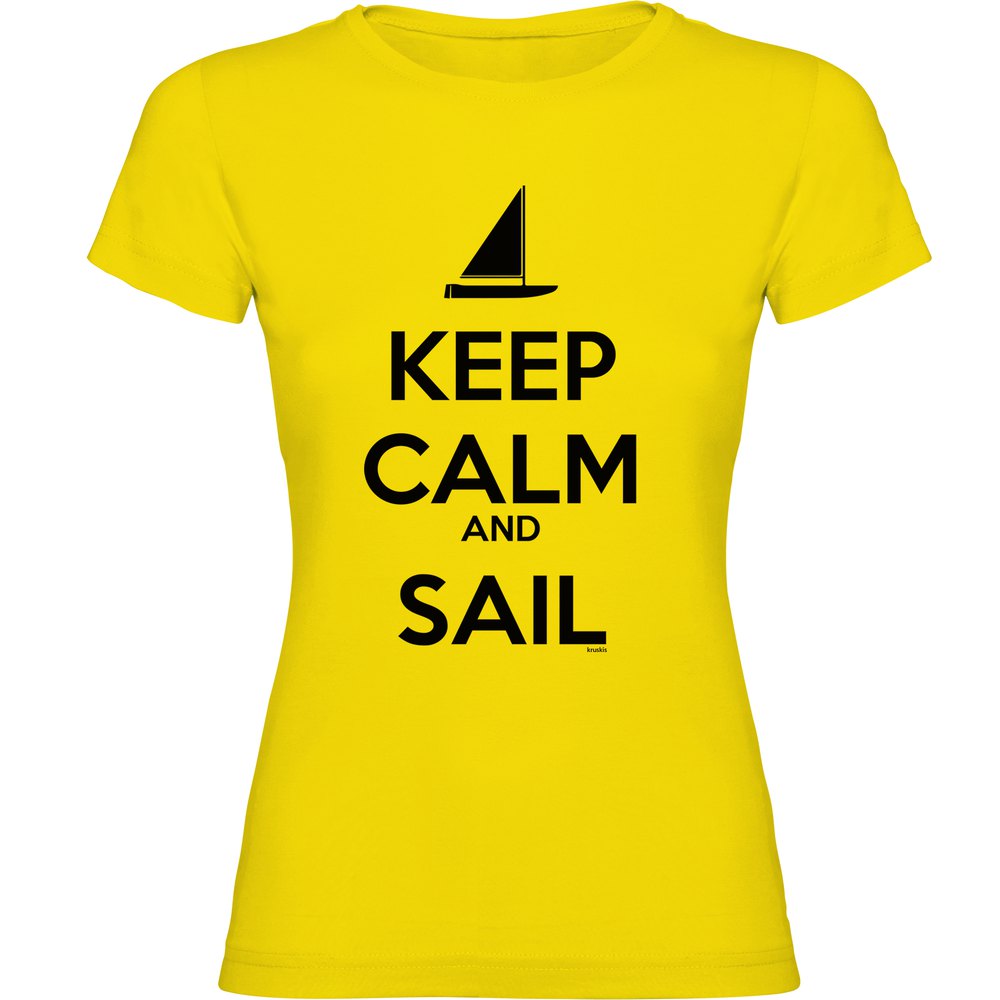 Kruskis Keep Calm And Sail Short Sleeve T-shirt Gelb M Frau von Kruskis