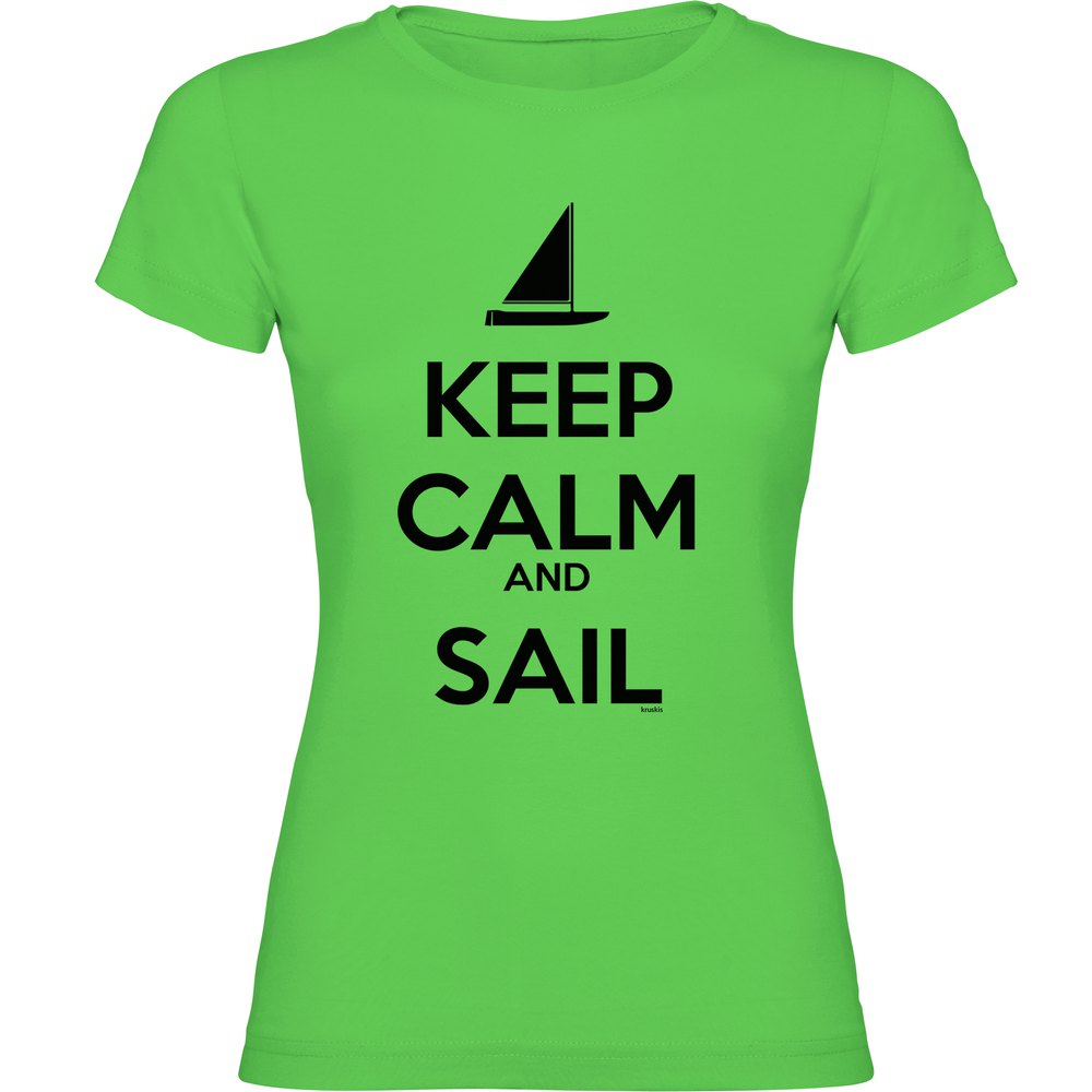 Kruskis Keep Calm And Sail Short Sleeve T-shirt Grün 2XL Frau von Kruskis