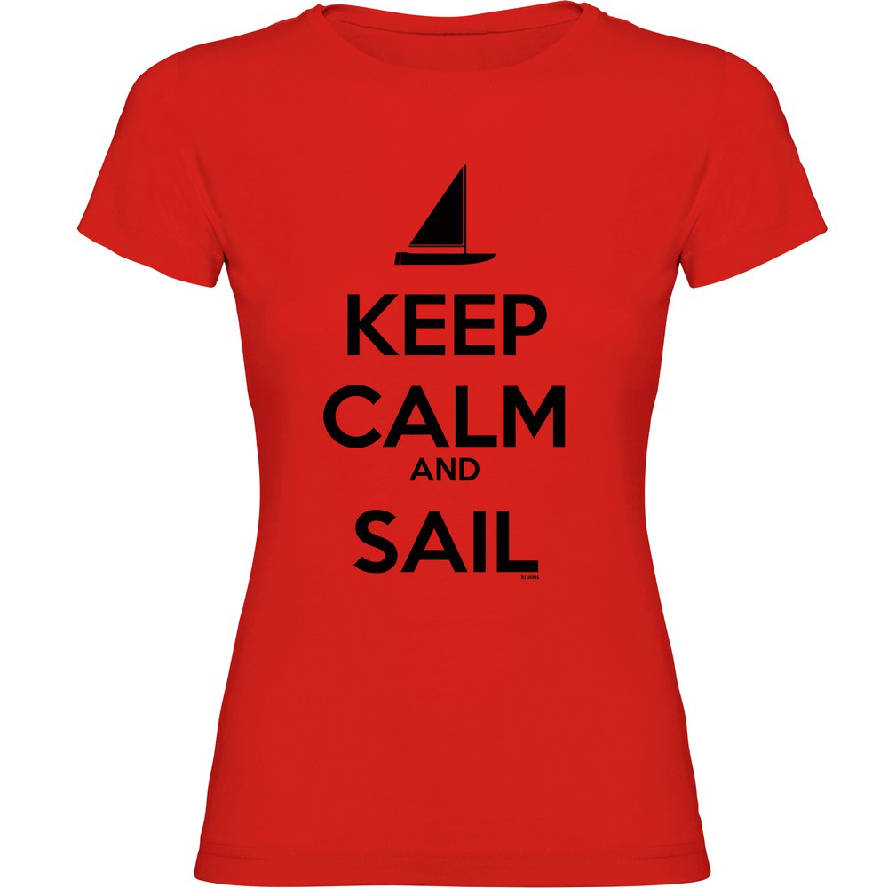Kruskis Keep Calm And Sail Short Sleeve T-shirt Rot S Frau von Kruskis