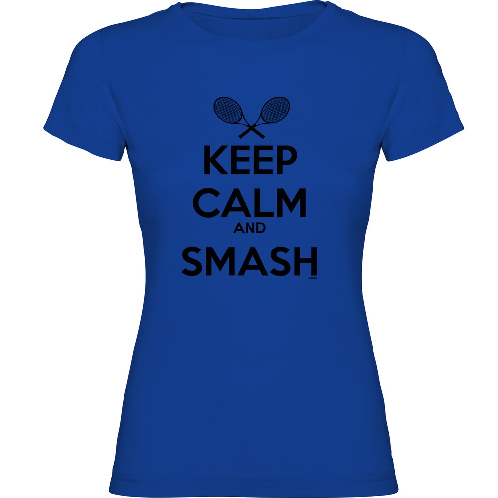 Kruskis Keep Calm And Smash Short Sleeve T-shirt Blau M Frau von Kruskis