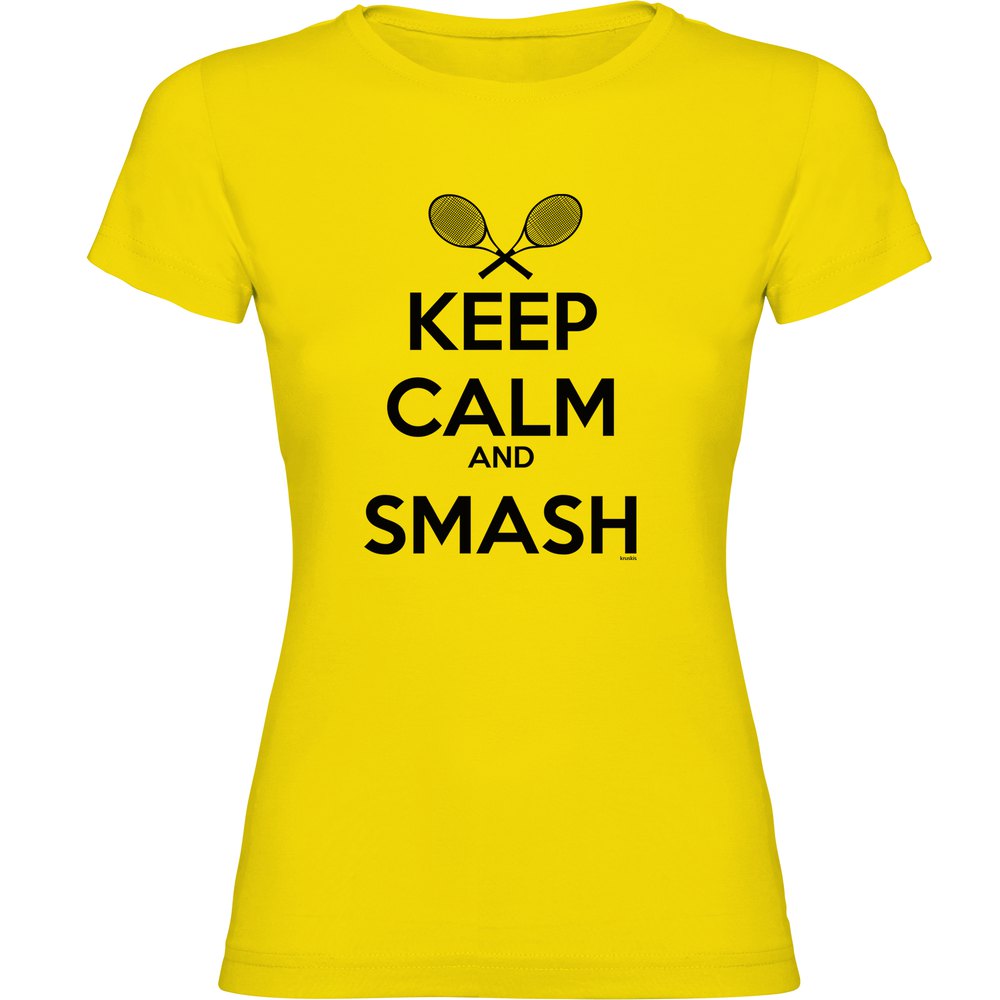 Kruskis Keep Calm And Smash Short Sleeve T-shirt Gelb 2XL Frau von Kruskis