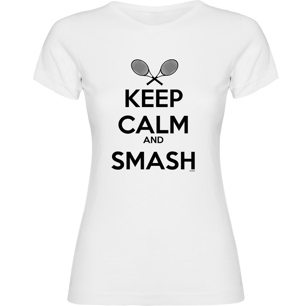 Kruskis Keep Calm And Smash Short Sleeve T-shirt Weiß L Frau von Kruskis