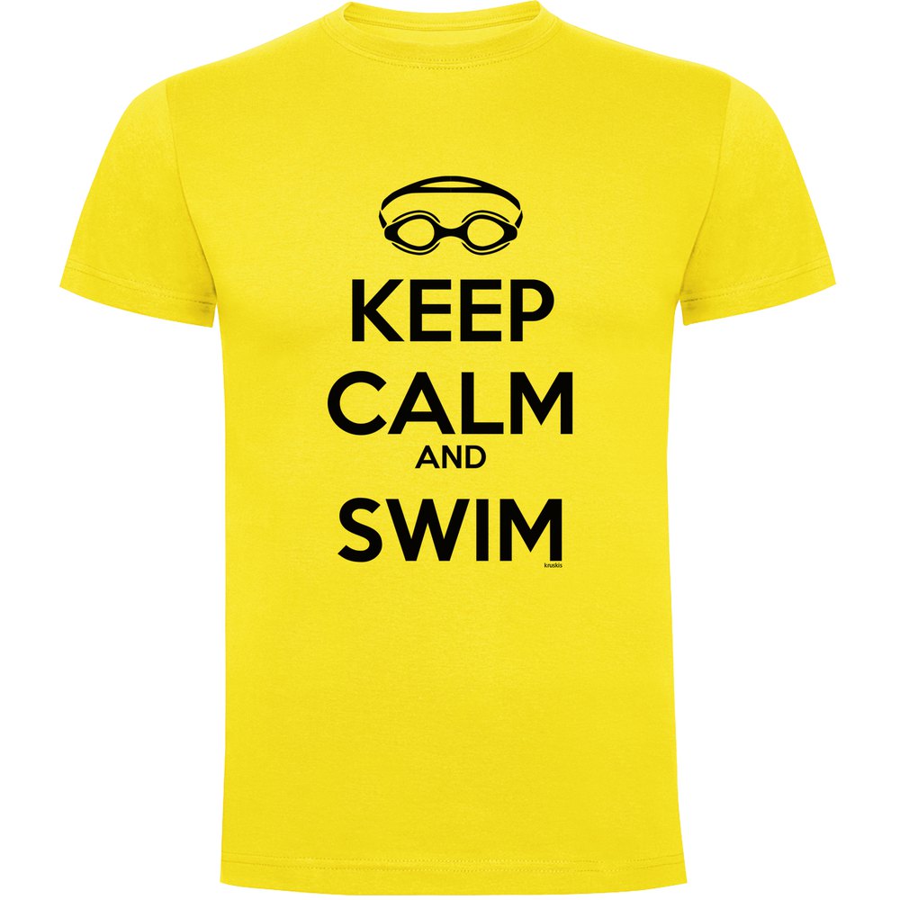 Kruskis Keep Calm And Swim Short Sleeve T-shirt Gelb S Mann von Kruskis