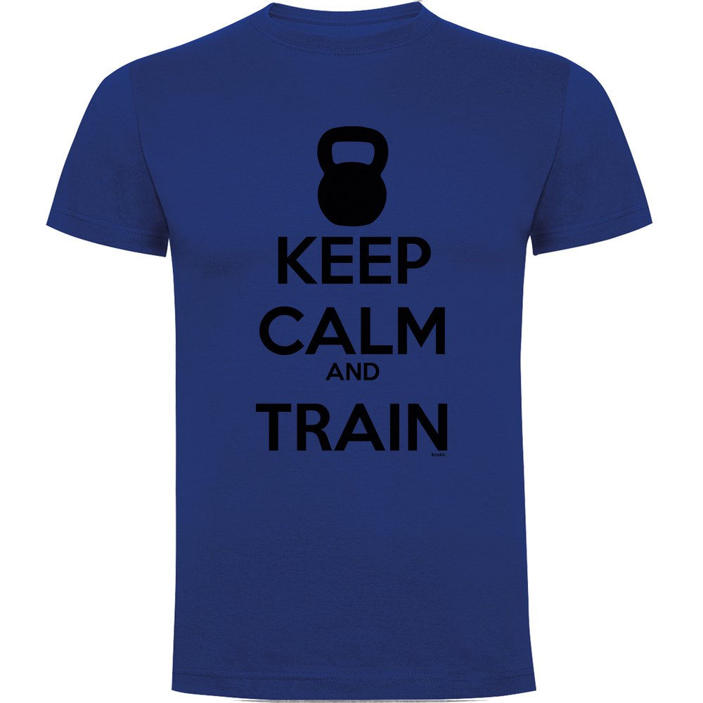 Kruskis Keep Calm And Train Short Sleeve T-shirt Blau XL Mann von Kruskis
