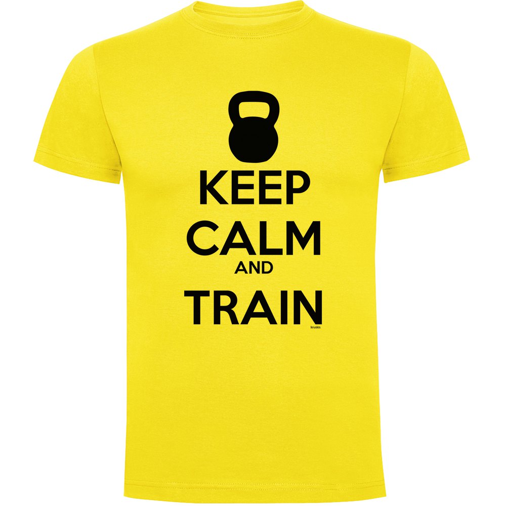 Kruskis Keep Calm And Train Short Sleeve T-shirt Gelb XL Mann von Kruskis
