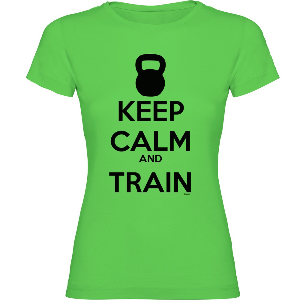 Kruskis Keep Calm And Train Short Sleeve T-shirt Grün M Frau von Kruskis