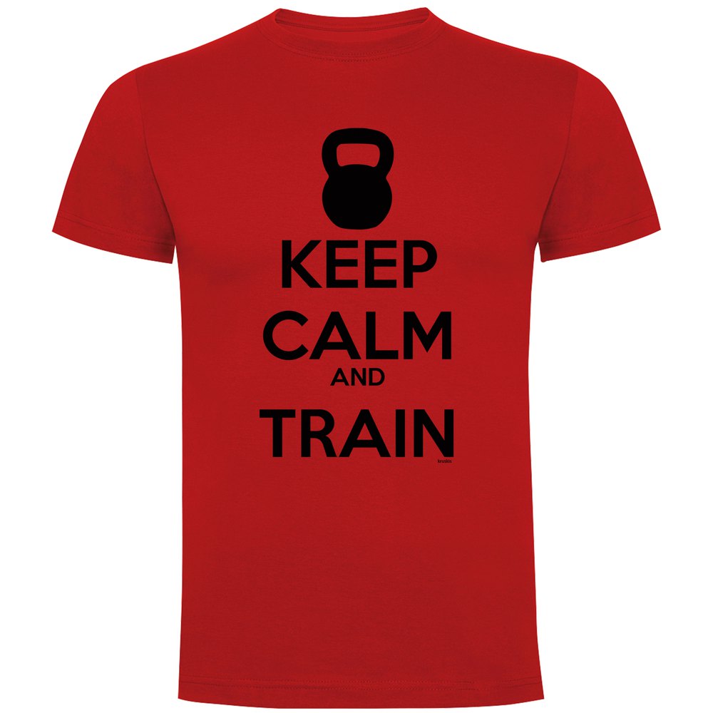 Kruskis Keep Calm And Train Short Sleeve T-shirt Rot 3XL Mann von Kruskis