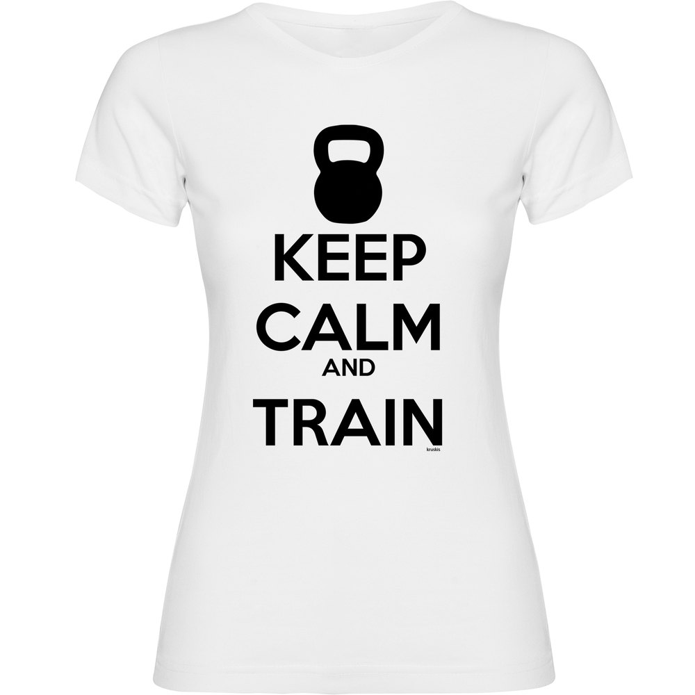 Kruskis Keep Calm And Train Short Sleeve T-shirt Weiß XL Frau von Kruskis
