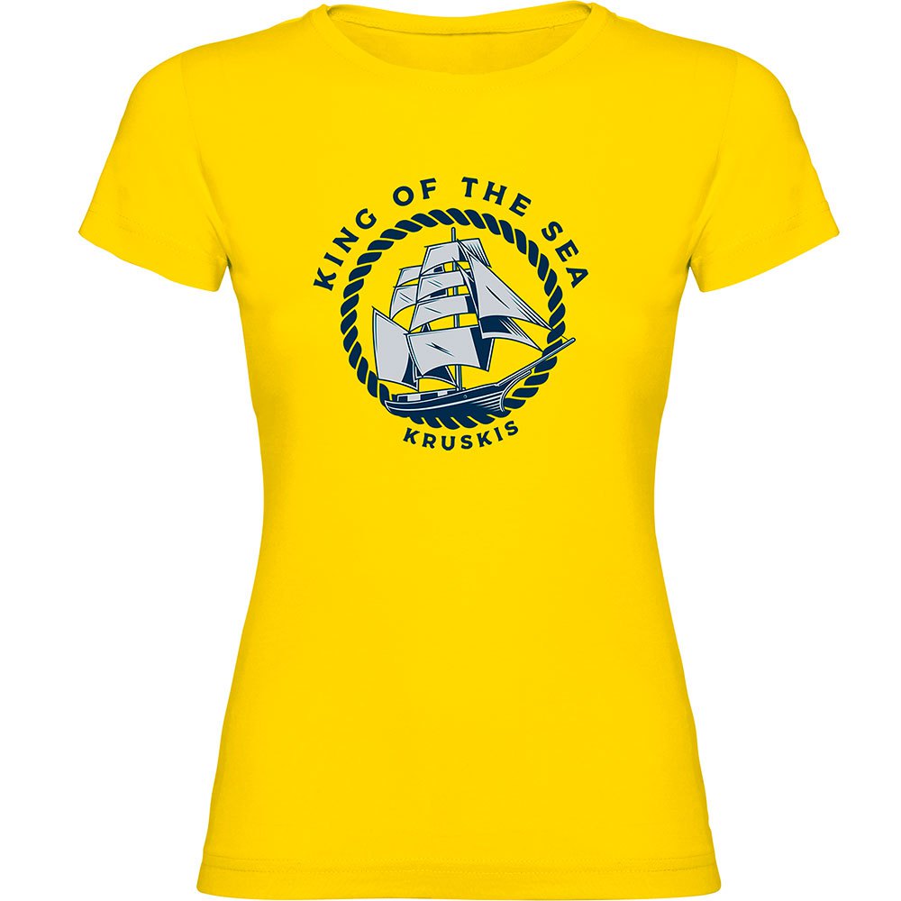 Kruskis King Of The Sea Short Sleeve T-shirt Gelb L Frau von Kruskis
