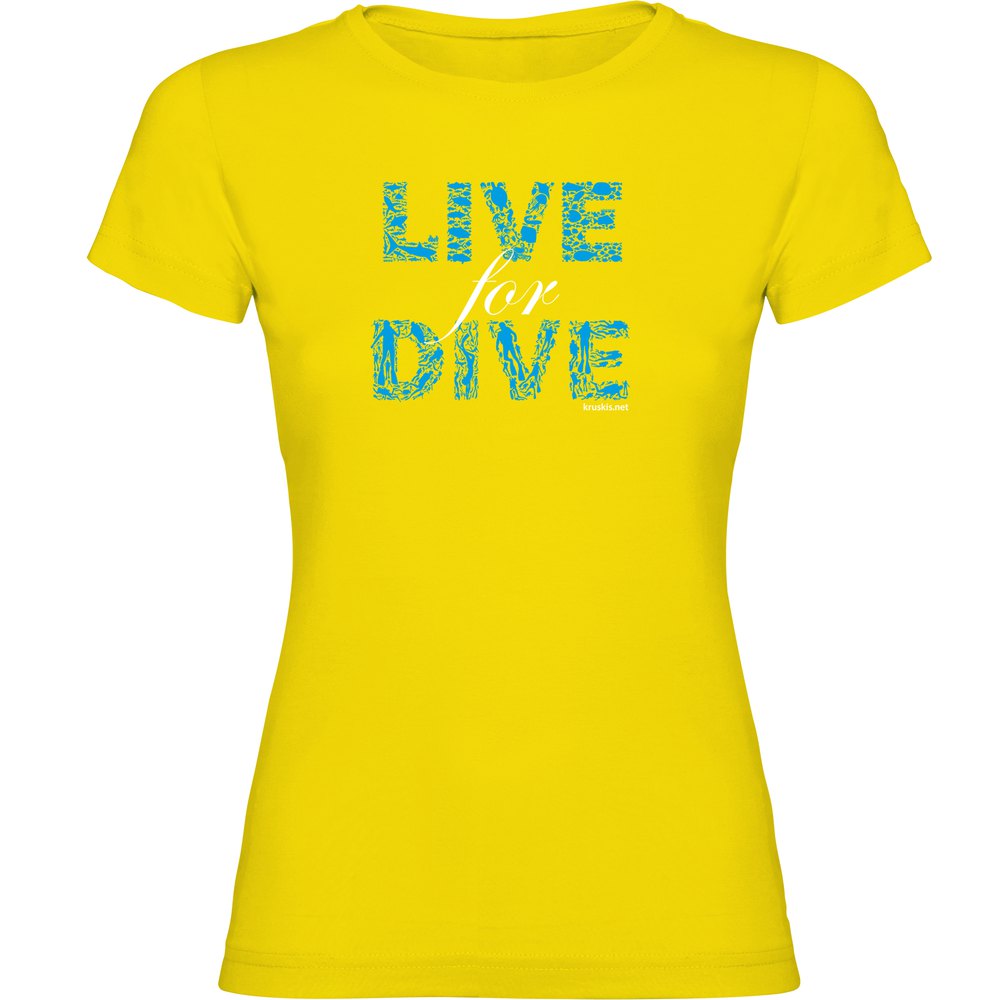 Kruskis Live For Dive Short Sleeve T-shirt Gelb M Mann von Kruskis