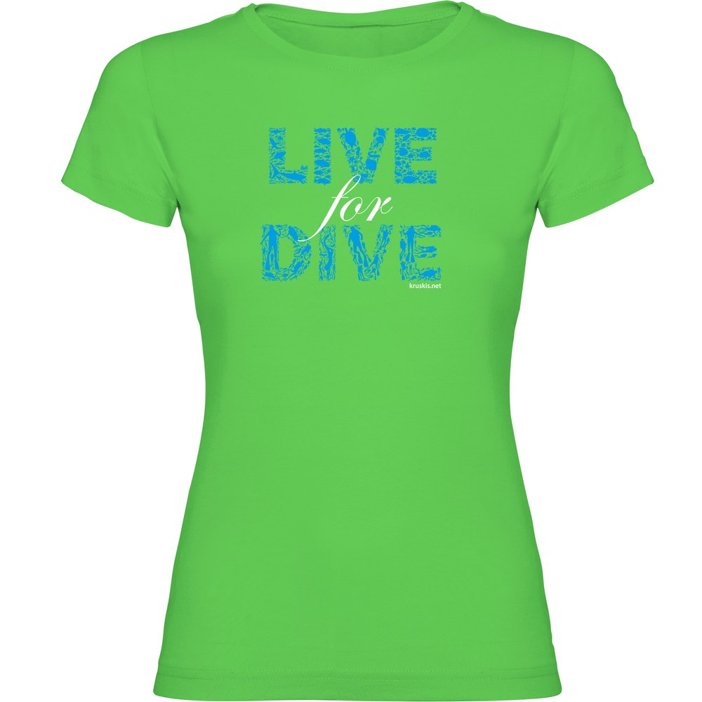 Kruskis Live For Dive Short Sleeve T-shirt Grün M Mann von Kruskis