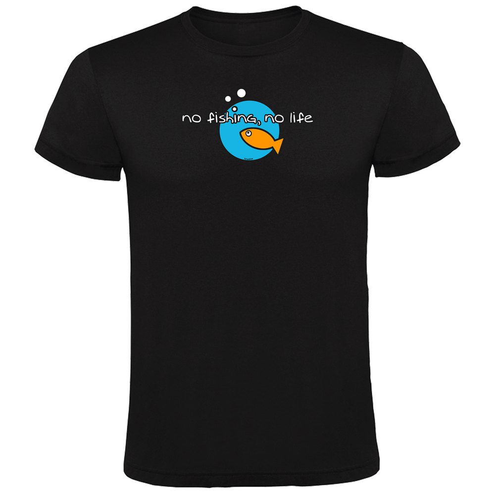 Kruskis No Fishing No Life Short Sleeve T-shirt Schwarz 2XL Mann von Kruskis