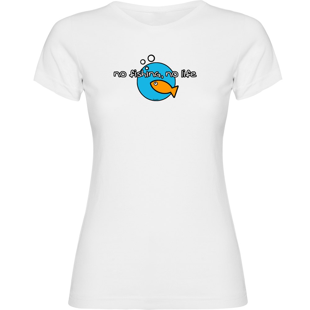 Kruskis No Fishing No Life Short Sleeve T-shirt Weiß M Frau von Kruskis