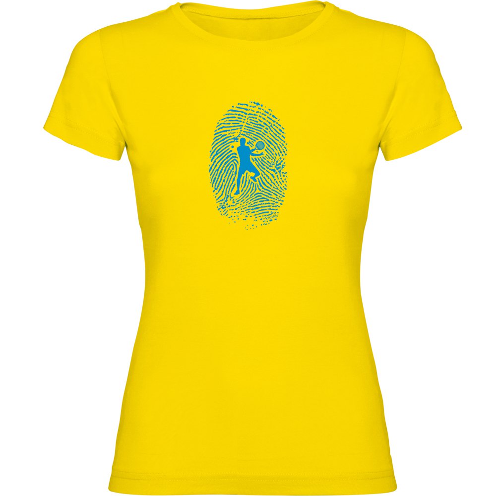 Kruskis Padel Fingerprint Short Sleeve T-shirt Gelb XL Frau von Kruskis