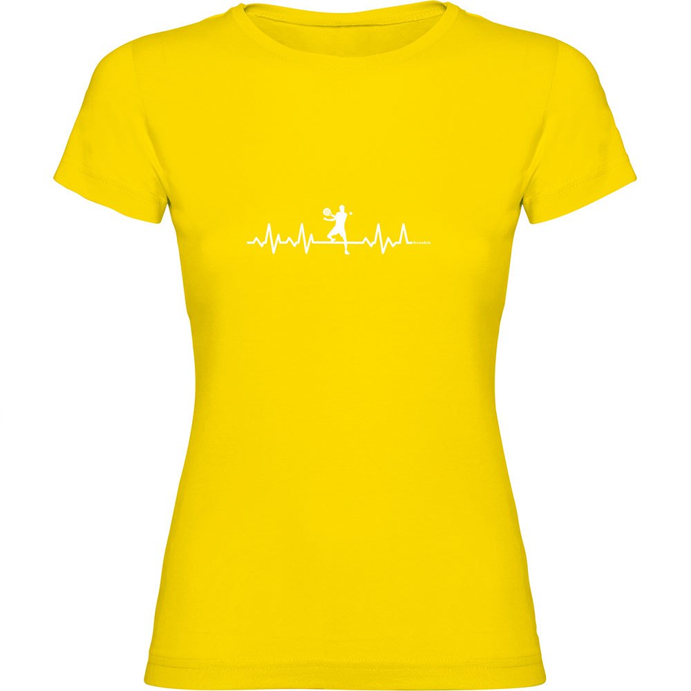 Kruskis Padel Heartbeat Short Sleeve T-shirt Gelb 2XL Frau von Kruskis
