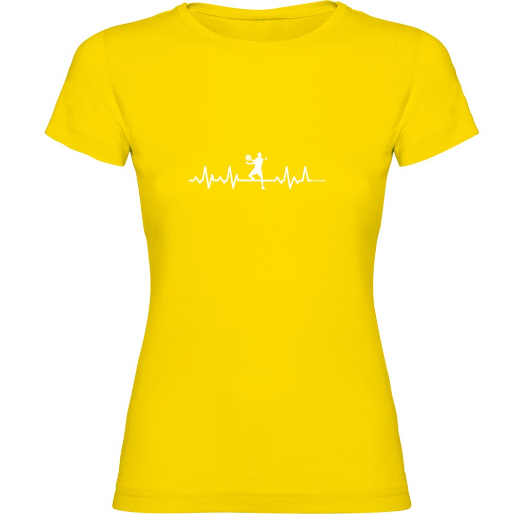 Kruskis Padel Heartbeat Short Sleeve T-shirt Gelb S Frau von Kruskis