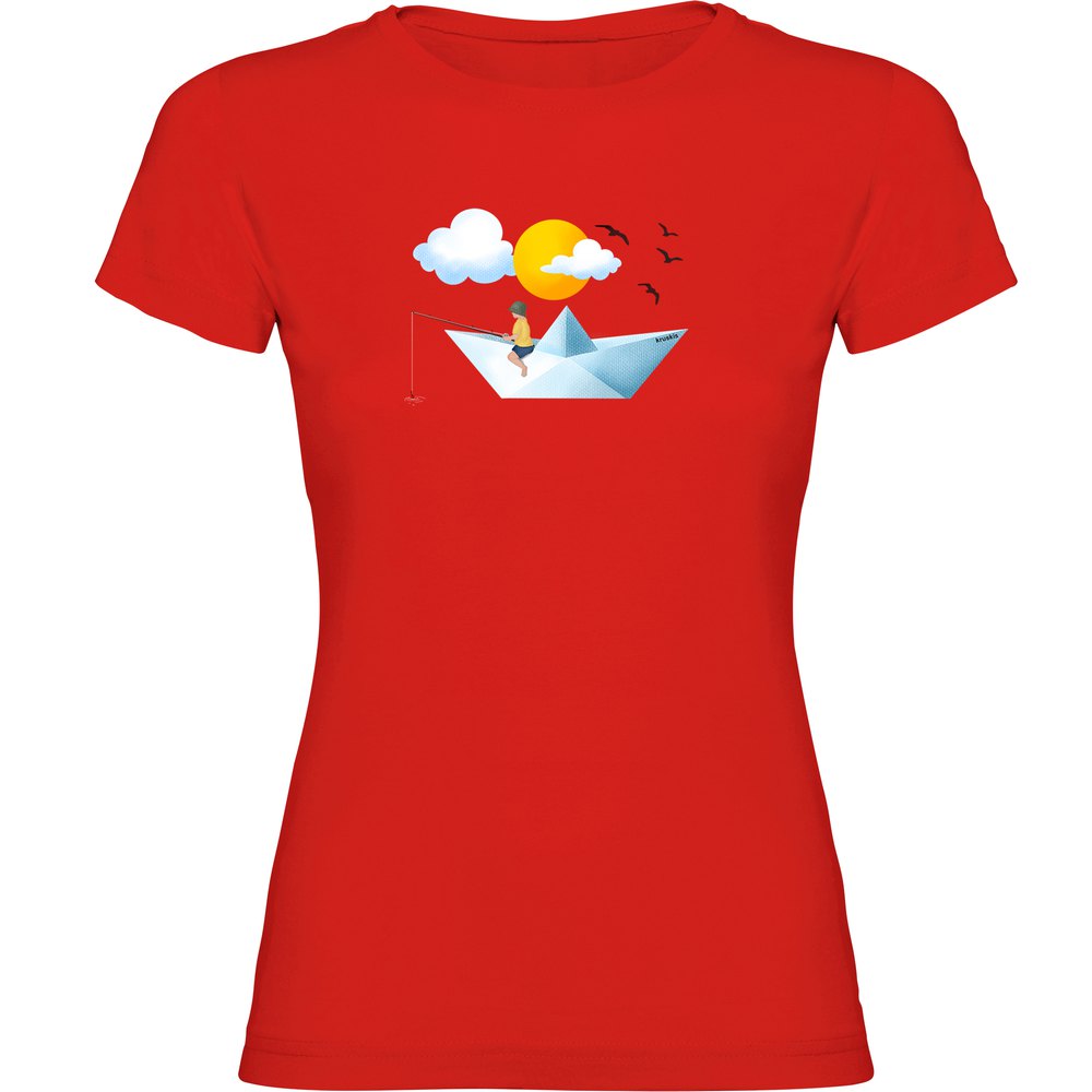 Kruskis Paper Boat Short Sleeve T-shirt Rot 2XL Frau von Kruskis