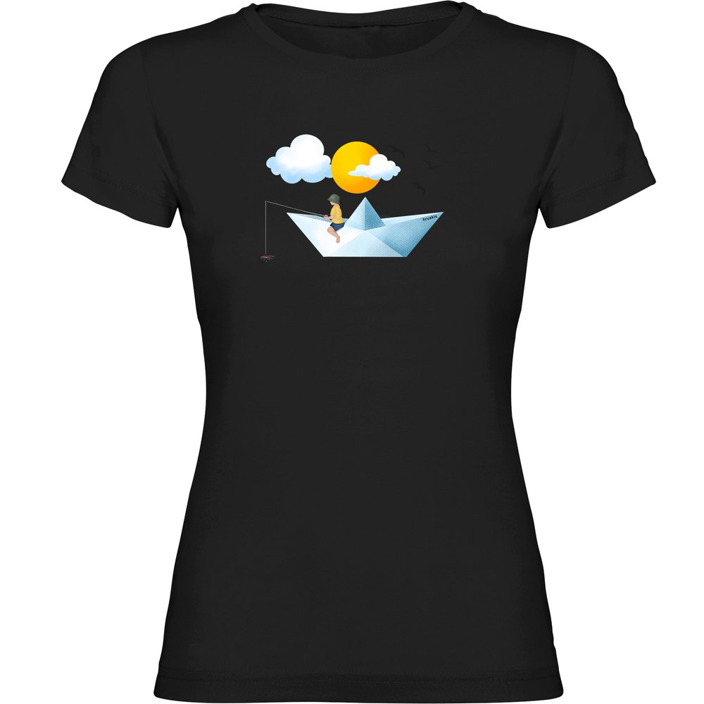 Kruskis Paper Boat Short Sleeve T-shirt Schwarz XL Frau von Kruskis