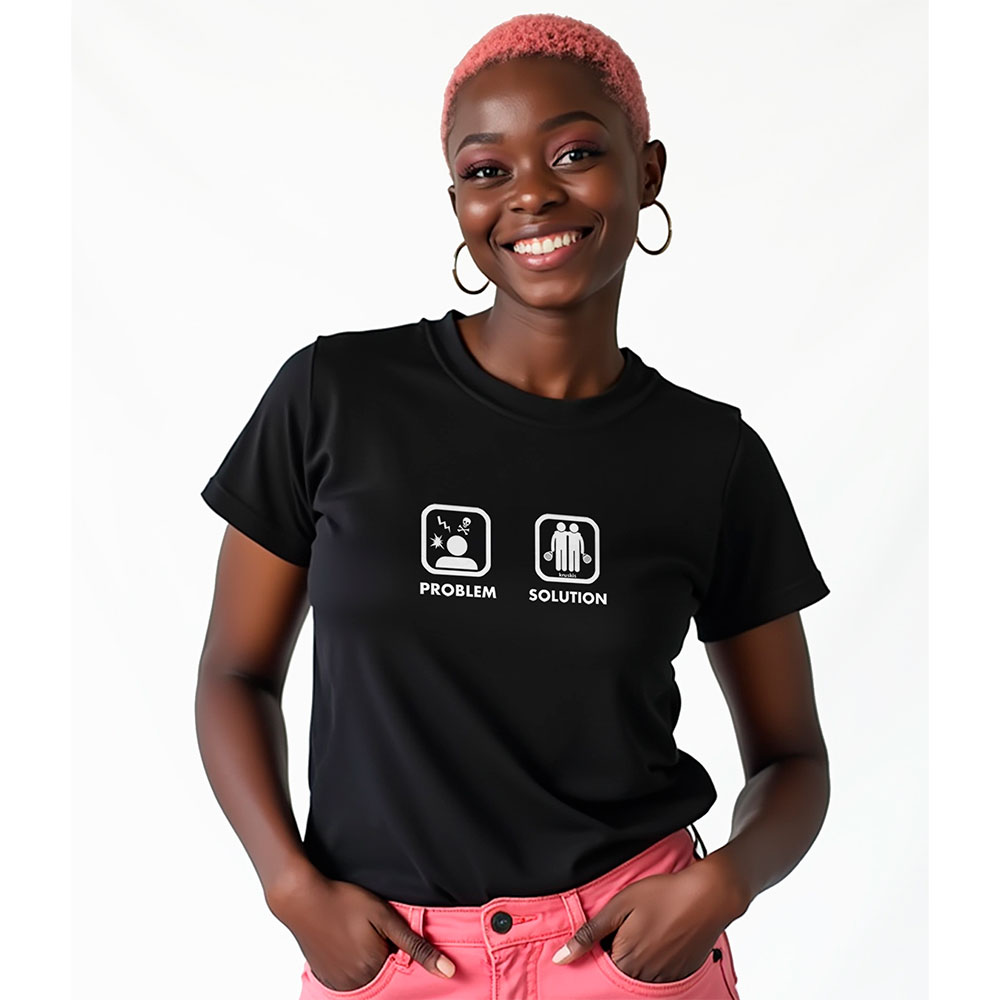 Kruskis Problem Solution Padel Short Sleeve T-shirt Schwarz 2XL Frau von Kruskis