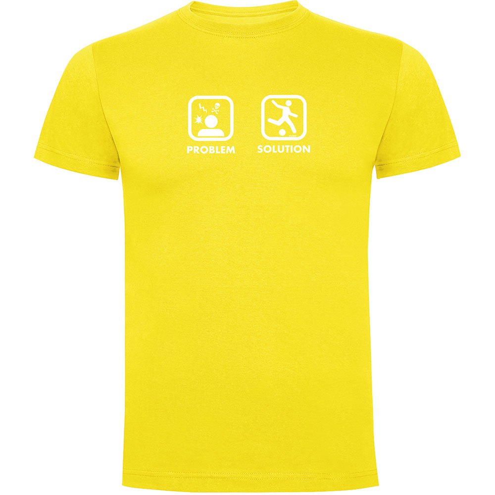 Kruskis Problem Solution Play Football Short Sleeve T-shirt Gelb 3XL Mann von Kruskis