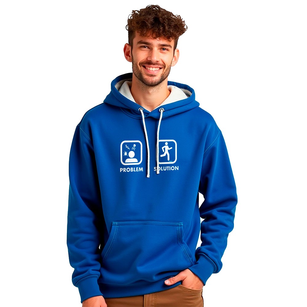 Kruskis Problem Solution Run Two-colour Hoodie Blau XL Mann von Kruskis